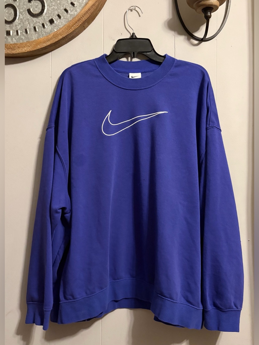 Nike Purple Crewneck Sweatshirt with White Swoosh